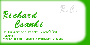 richard csanki business card